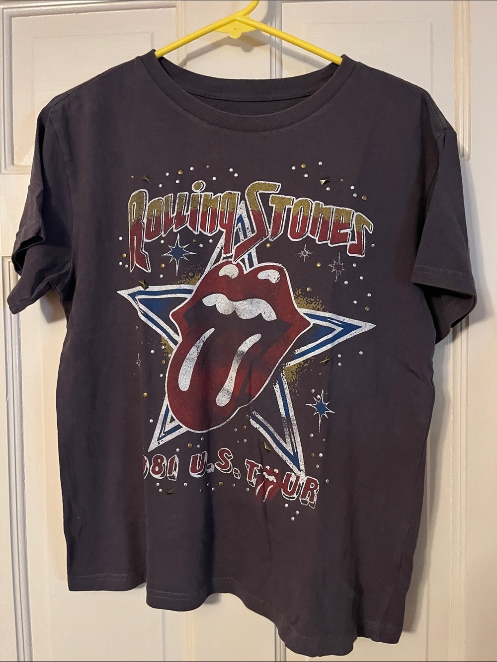Lucky Brand Black Graphic Rolling Stones Tongue Tee